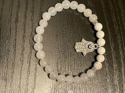 Hamsa Hand Symbol Stone Bracelet Hamsa Hand Symbol Stone Bracelet