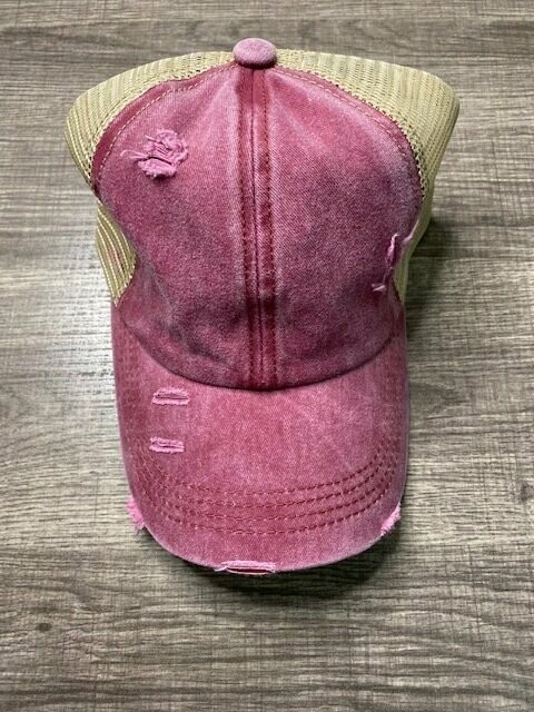 Purple Frayed Hat