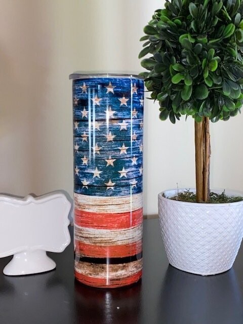 Distressed American Flag 20 OZ Tumbler