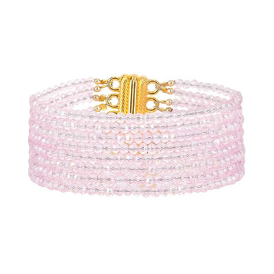 Budhagirl - Meghan 5 Strand Crystal Bracelet - Pink