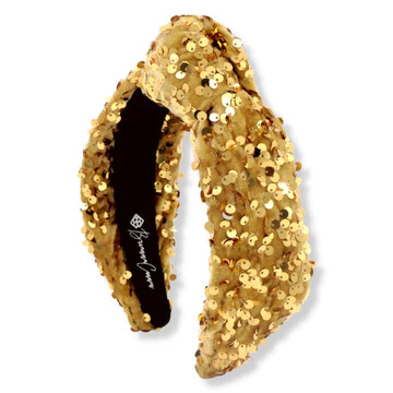 Brianna Cannon - Sequin Knotted Headband - Gold