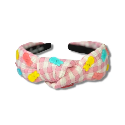 Brianna Cannon - Easter 2022 Child Size Gingham Peeps Headband - Pink