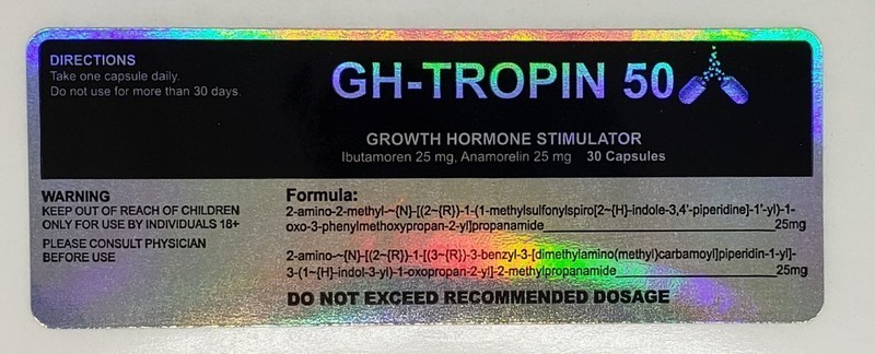 S.L. GH-TROPIN 50 GH Secretagogue (Stacks great with Fat Burners, PH, On Cycle, Post Cycles)