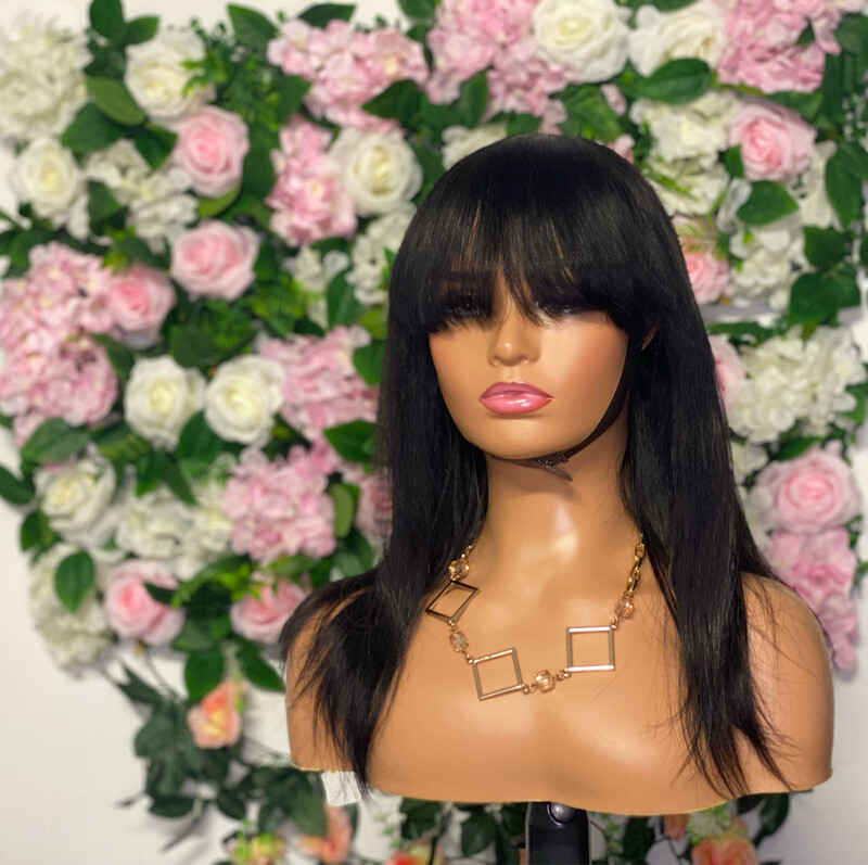 Kate Human Hair Wig with Bang 14 inches