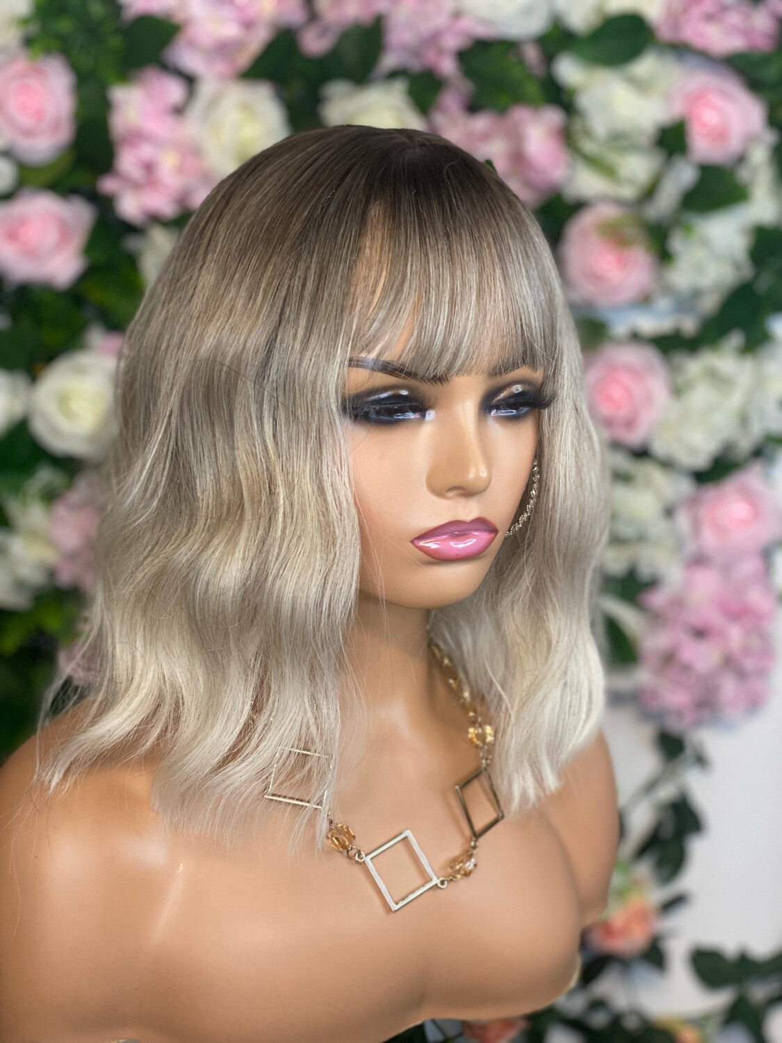 Synthetic Wig with Bang