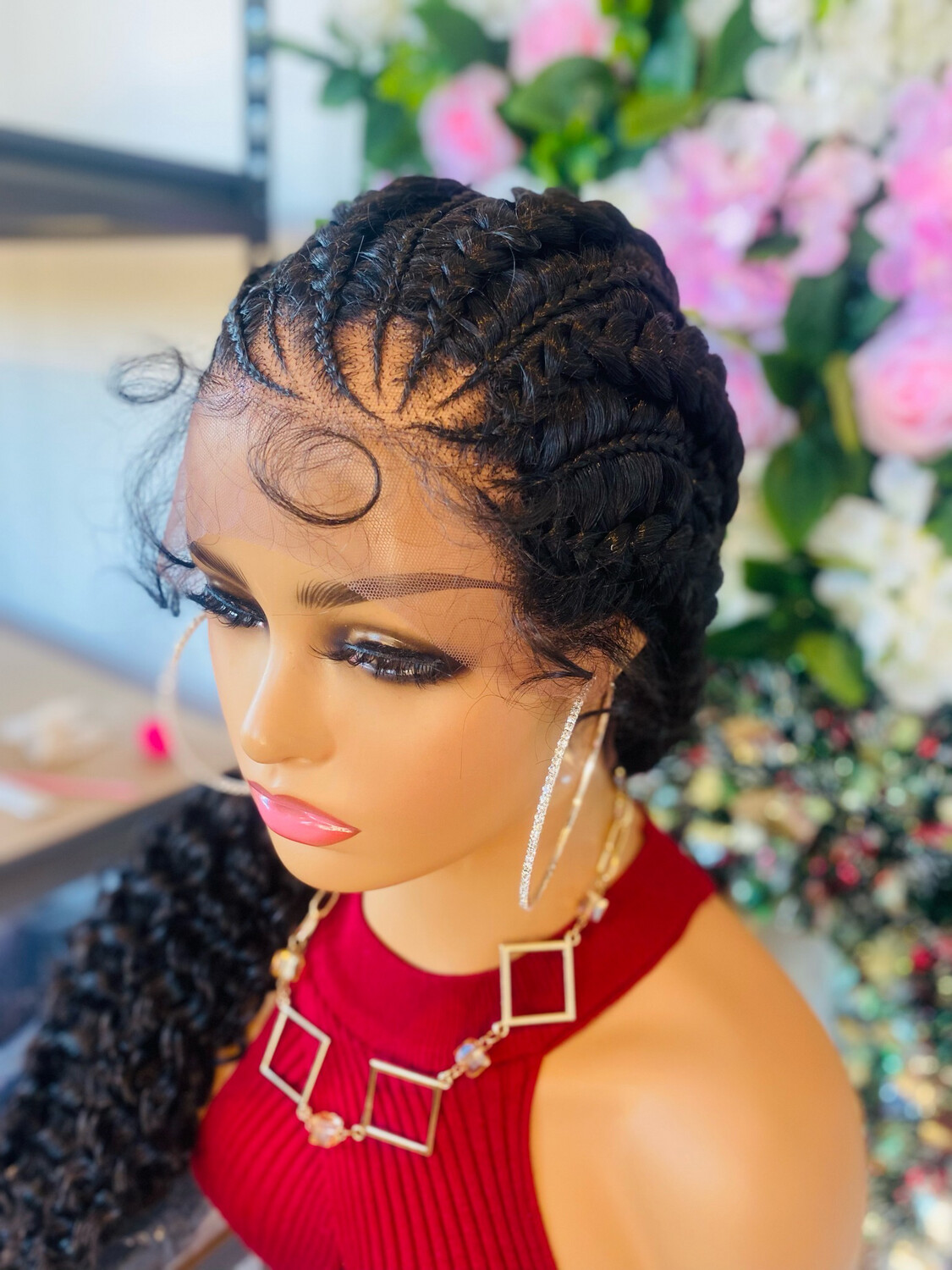 Braided Synthetic Black Wig