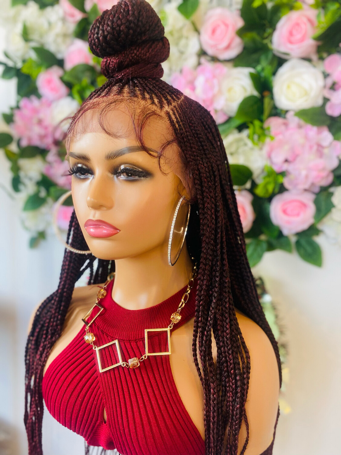 Braided 99J Synthetic Lace Wig