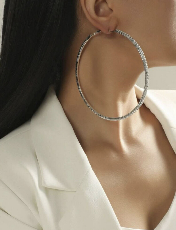 1pc Fashion Cubic Large Hoop Earring For Women