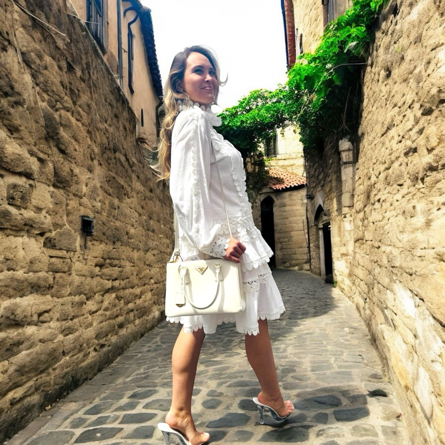 Borsa Prada Galleria in Saffiano Bianco
