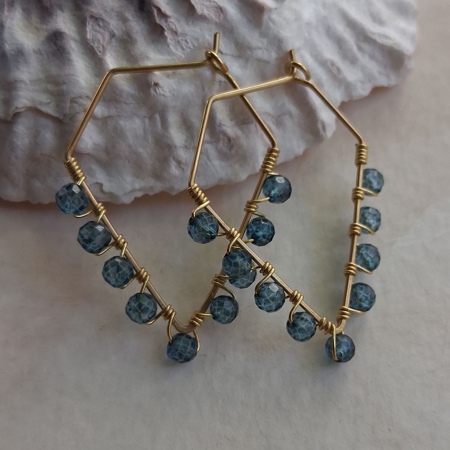 Geometric Blue Topaz Earrings