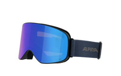 2024 Маска ALPINA Slope Q-Lite Black-Dirblue Matt/Q-Lite Blue кат. 2