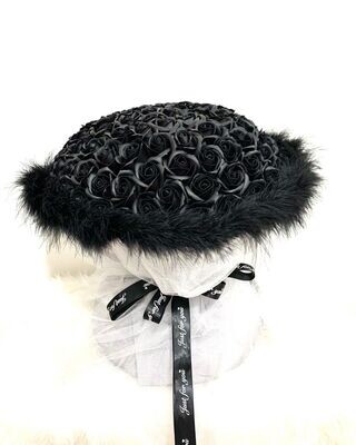 Black Roses Feather Decoration