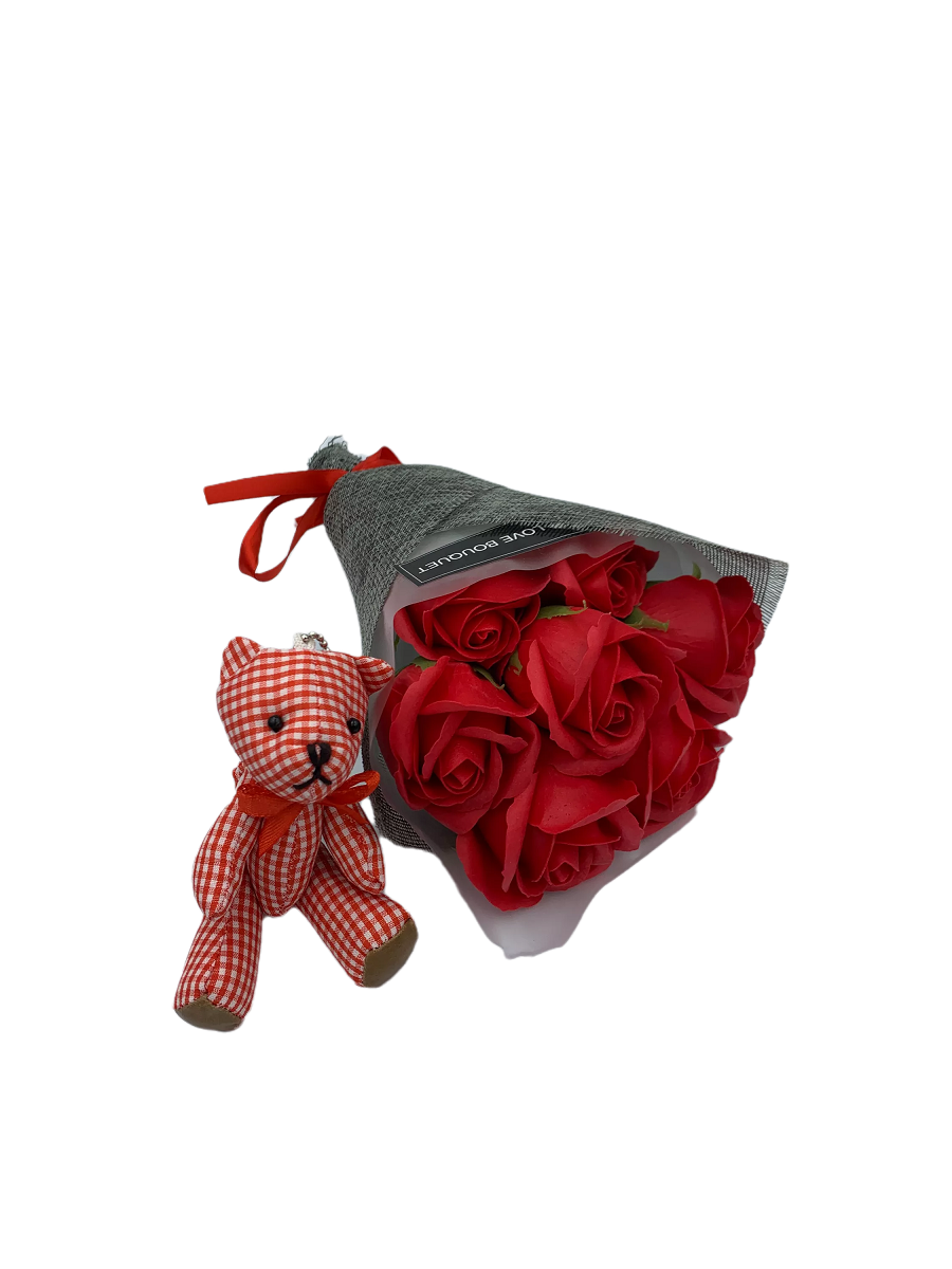 Fragrant Red Roses Bear