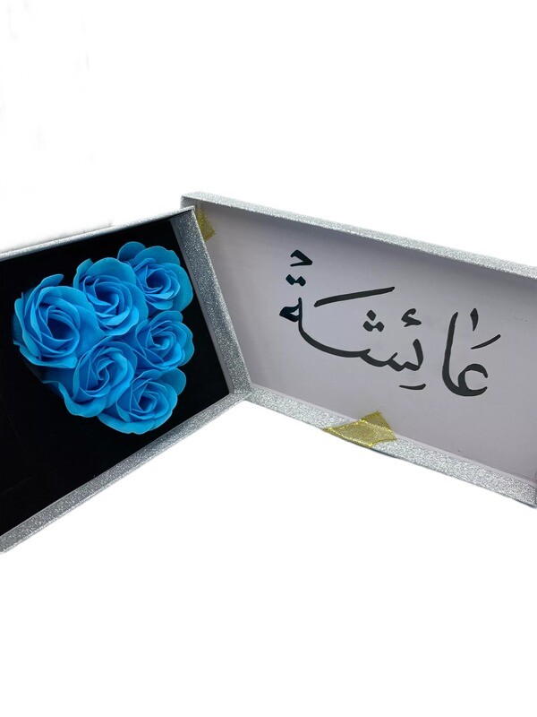 Fragrant Baby Blue Rose Heart Shape with Jewelry