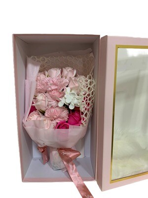 Fragrant Pink Rose Bouquet Teddy Bear