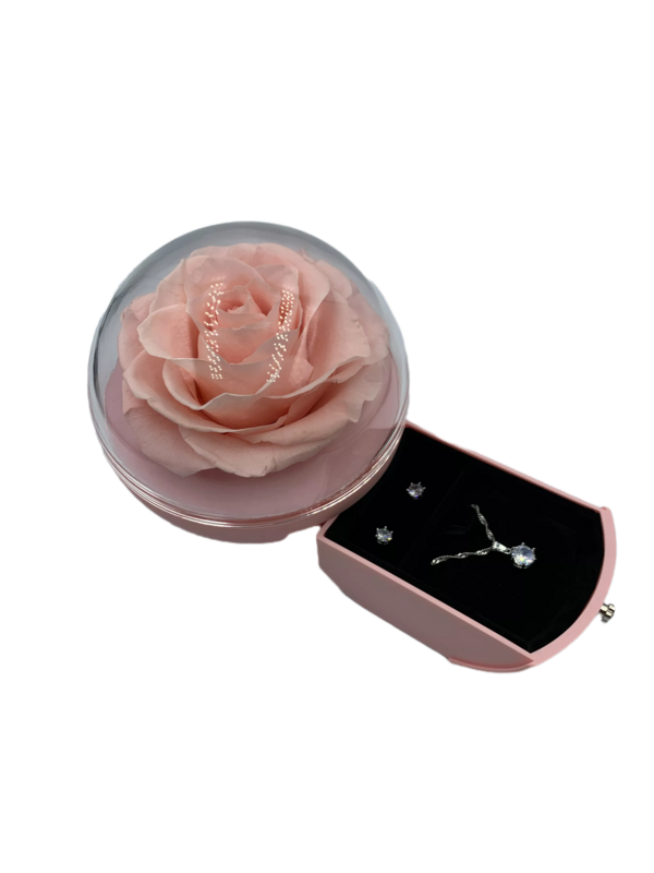 Pink Preserved Rose in Circular Gift Box | Elegant Luxury Keepsake