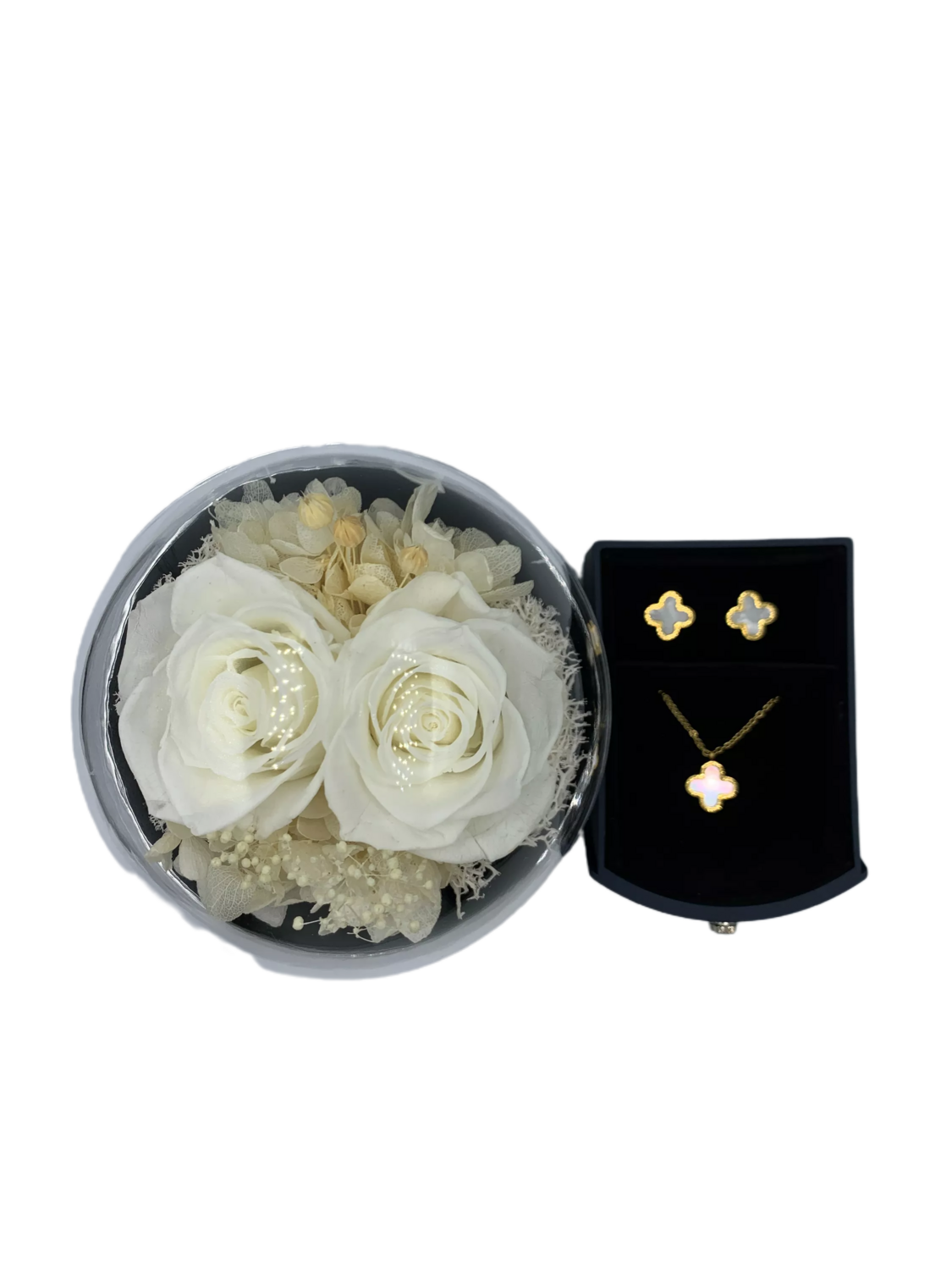 White Twin Rose in Cycle Gift Box