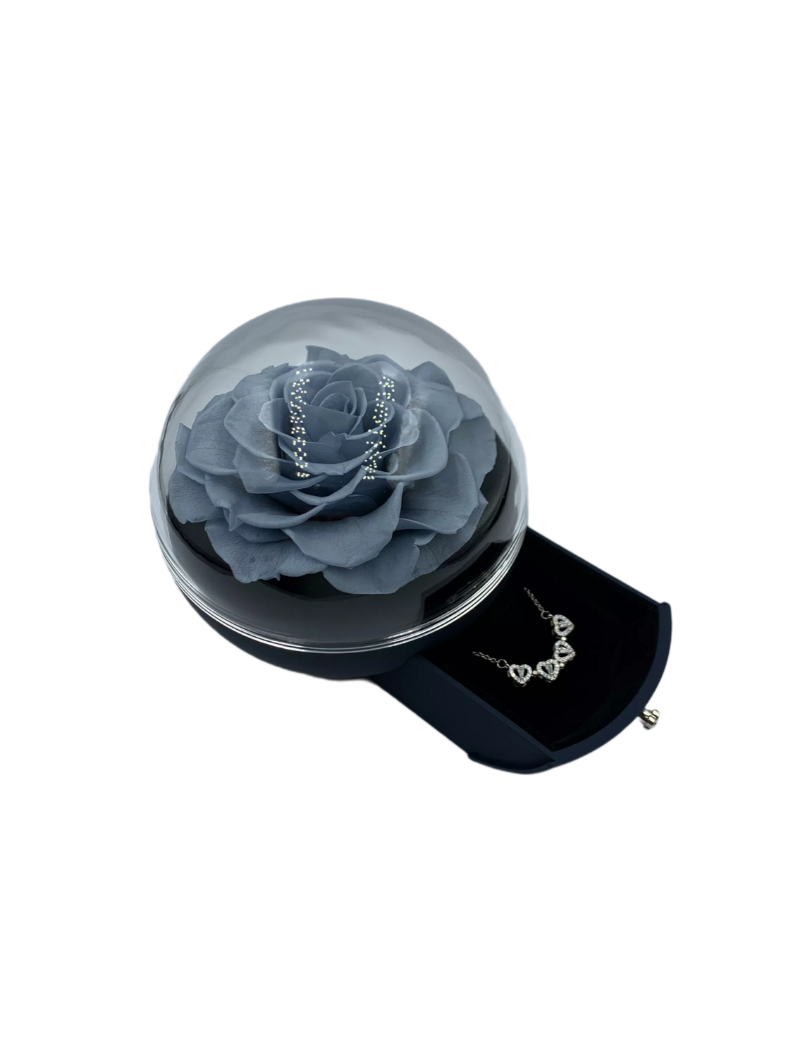 Navy Preserved Rose in Cycle Gift Box