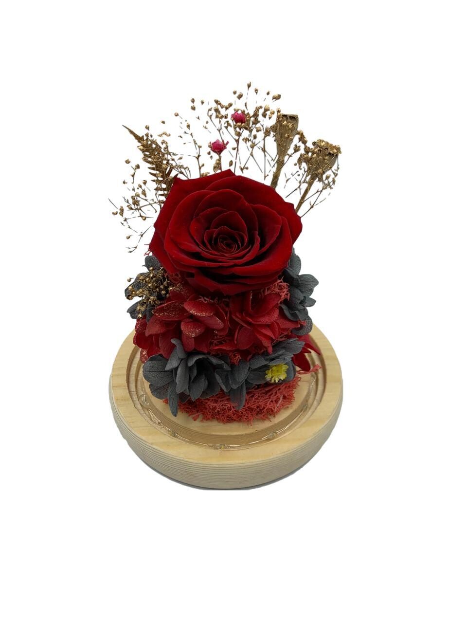 Red Preserved Rose with LED