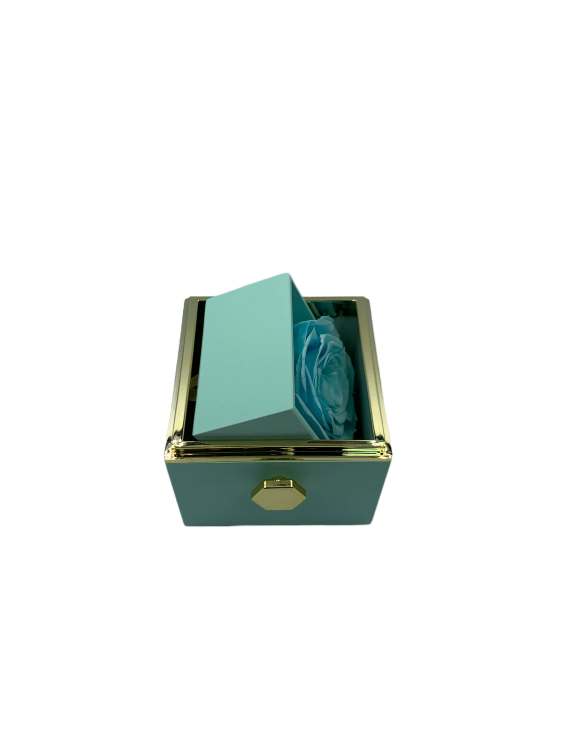 Rotating Baby Blue Gift Box with Jewelry