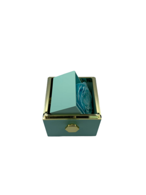 Rotating Baby Blue Gift Box with Jewelry