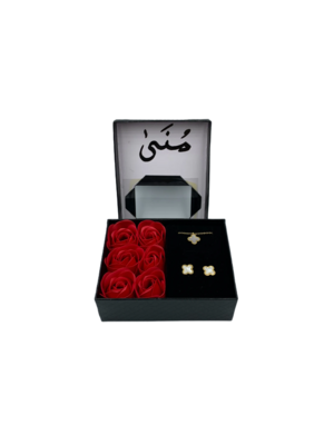 Mini Black Box with Fragrant Roses