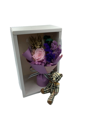 Preserved Purple Rose Mini Bouquet