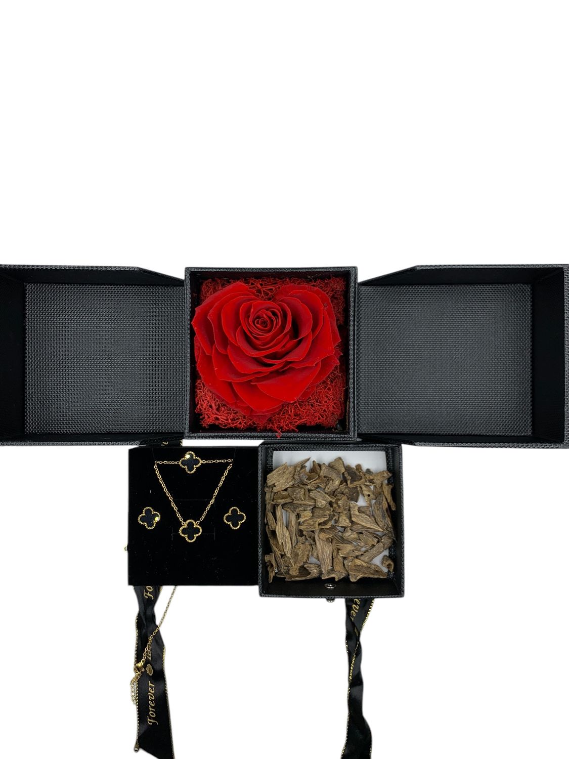 Double Door Box Red Preserved Rose Heart | Luxury Gift