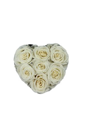 7 White Preserved Roses Bouquet | Long-Lasting Luxury Flowers