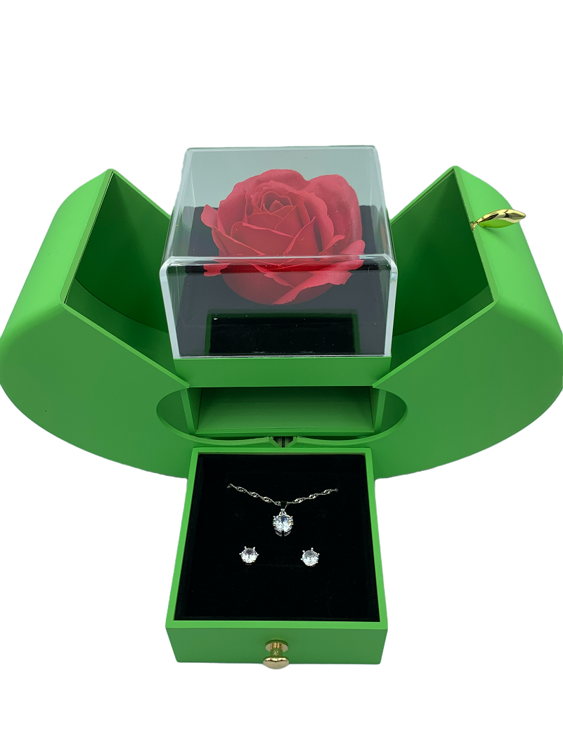 Green Heart-Shaped Gift Box