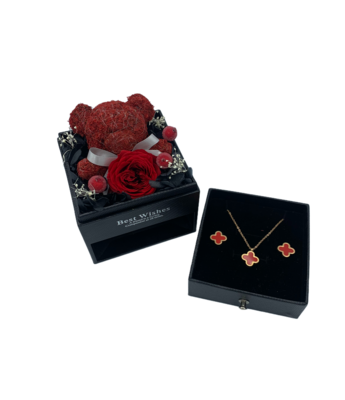 Red Rose Carried by Teddy Bear