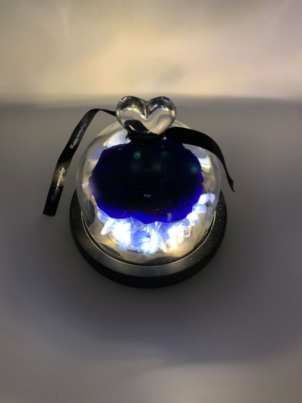 Blue Rose in Glass Dome