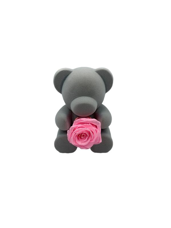 Bear with Pink Real Rose