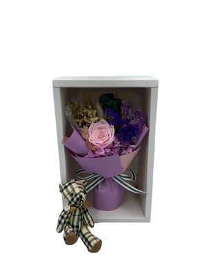 Preserved Purple Rose Mini Bouquet