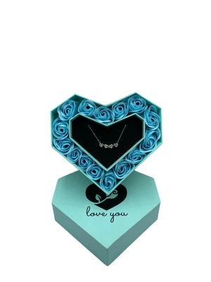 Baby Blue Heart Box Fragrant Rose | Luxury Romantic Gift