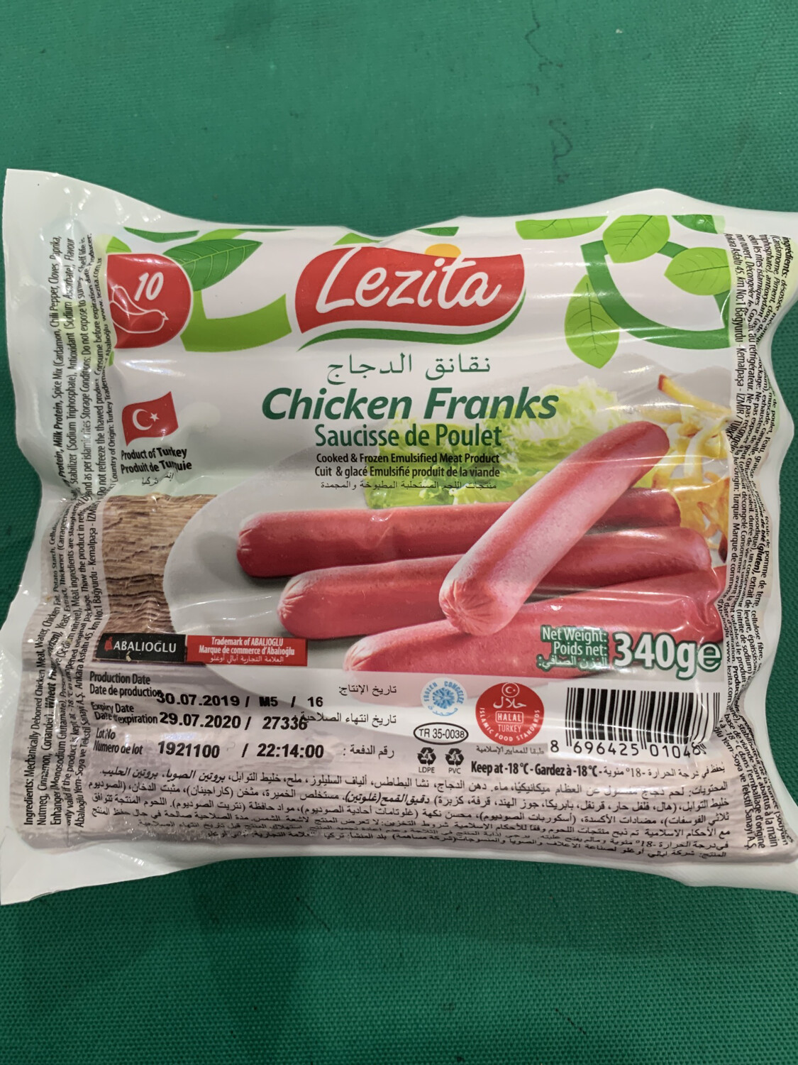 Lezita Chicken Franks 340g (Turkey)
