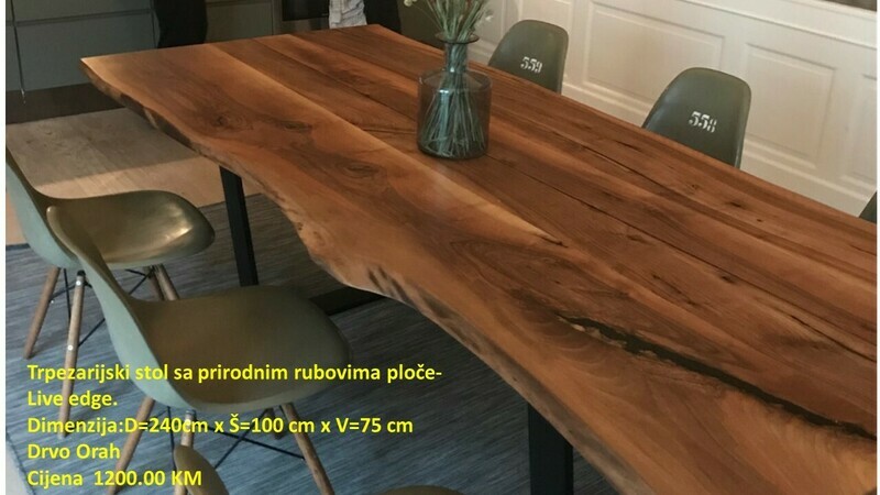 Stolovi sa prirodnim rubom ploče/Live edge tables
