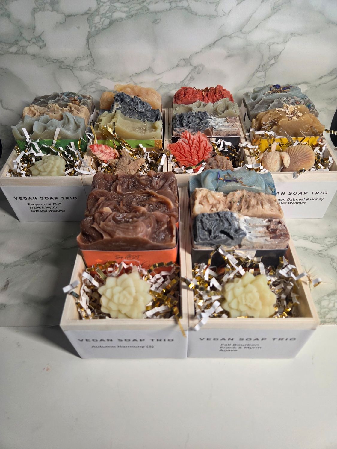 Gift Box 2 - with a trio of soaps in a mini crate