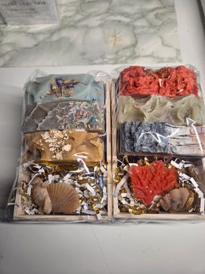 Gift Box Style #2 - with a trio of soaps in a mini crate