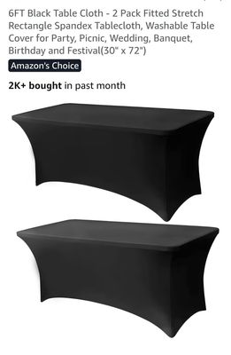 *Lot of 2 table cloths for 6 ft table (spandex fitted)