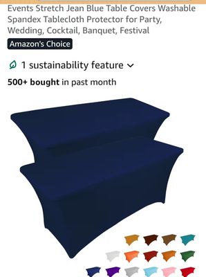 *Lot of 2 table cloths for 6 ft table (spandex fitted)