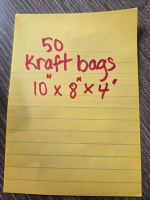 *Lot of 50 Kraft Bags (10"x8"x4")