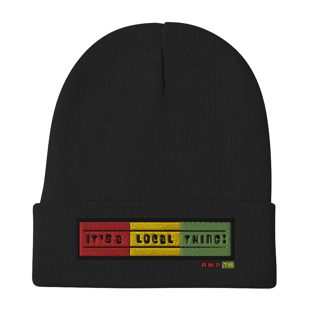 It&#39;s A Local Thing!-Embroidered Beanie, Color: Black