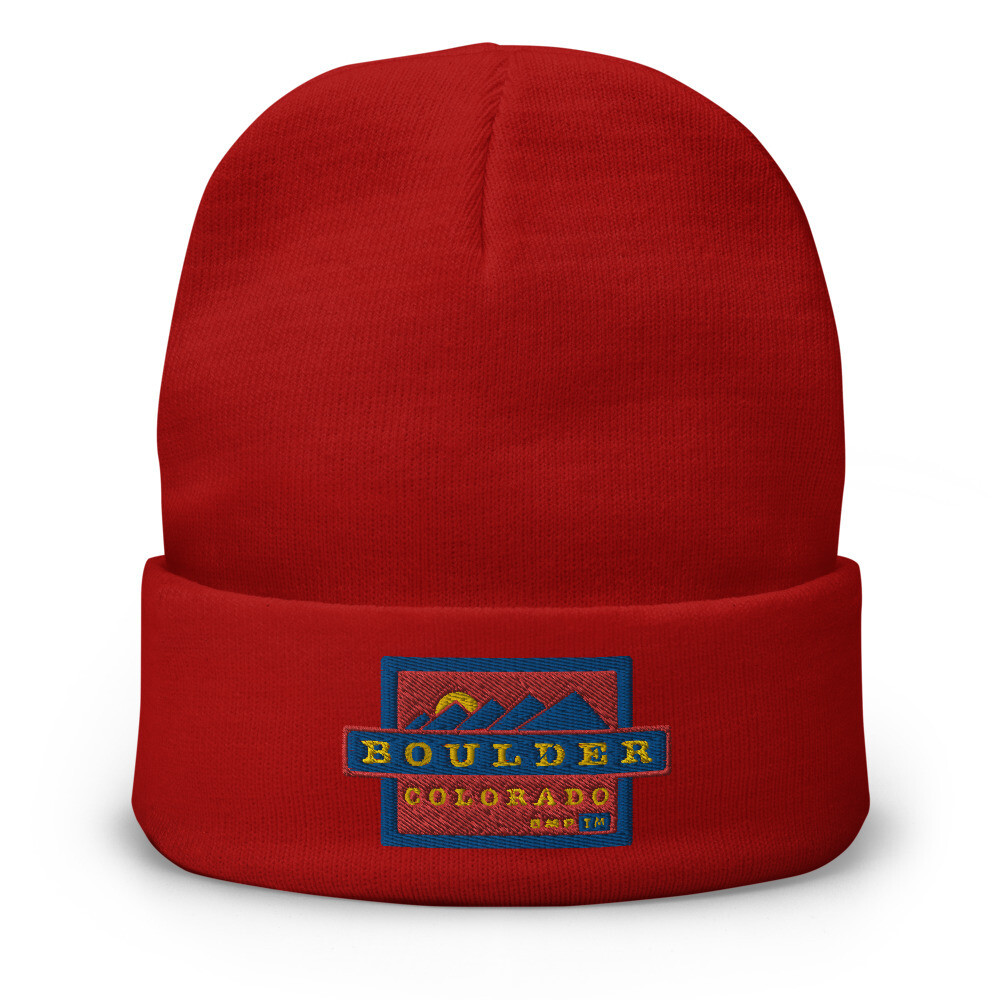 Boulder/Mountains Hat-Embroidered Beanie
