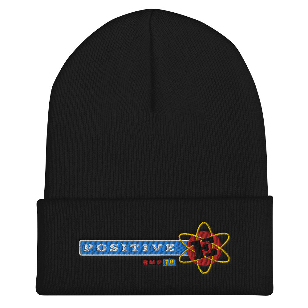 Positive-E-Cuffed Beanie, Color: Black