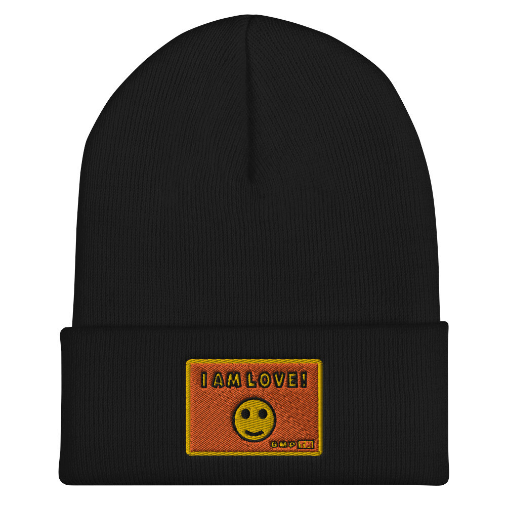 I Am Love-Cuffed Beanie, Color: Black