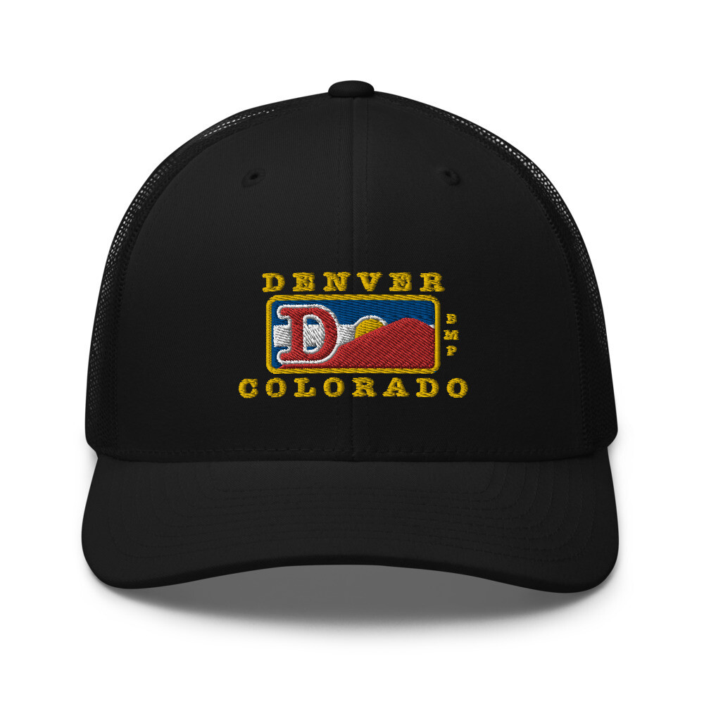 Denver Colorado-Colorado Colors-Trucker Cap, Color: Black