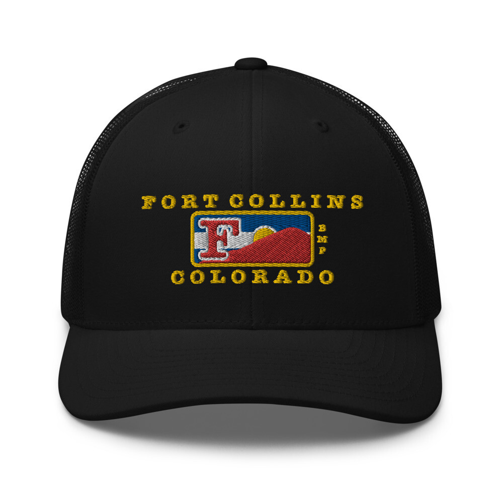 Fort Collins Colorado-Trucker Cap, Color: Black