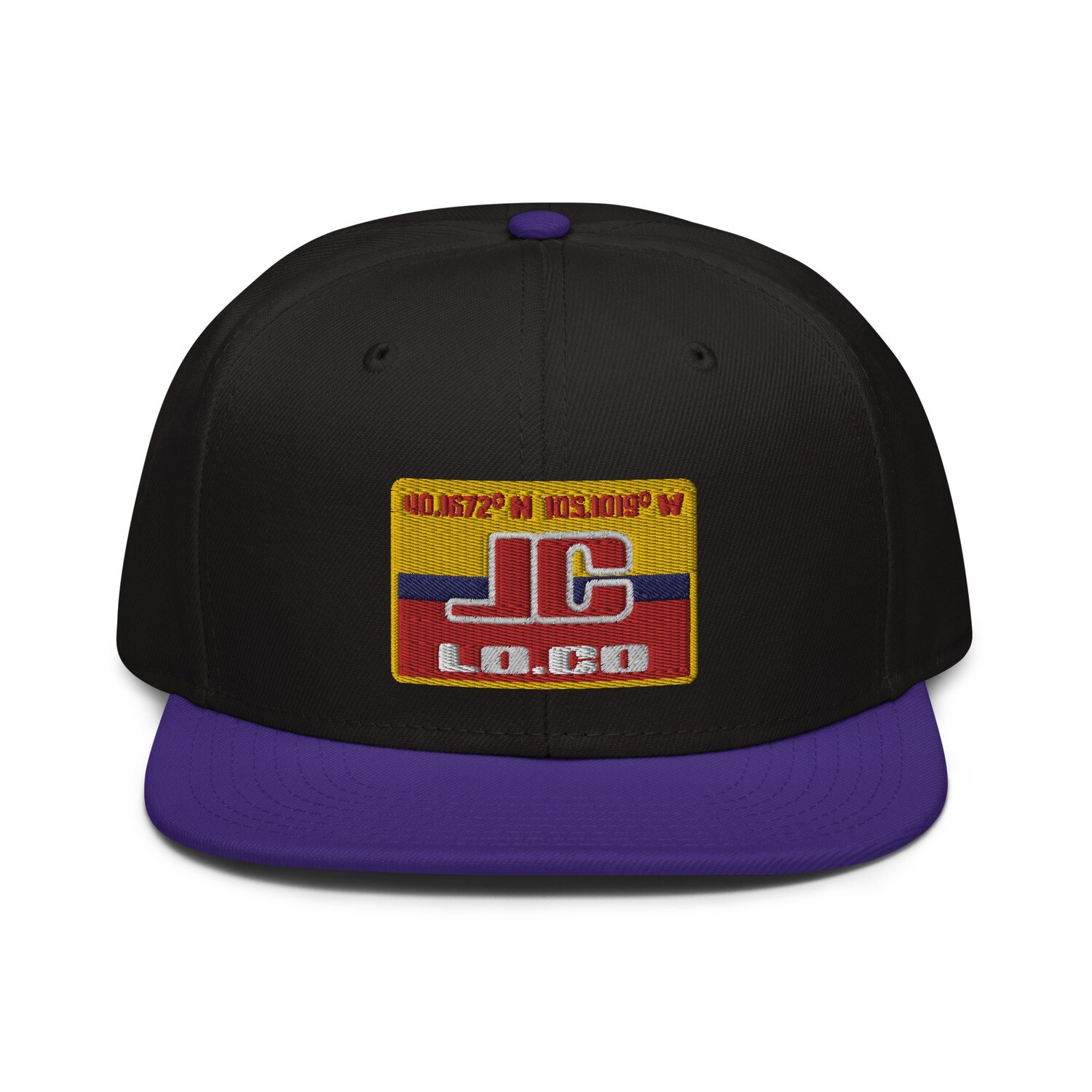 Longmont Colorado-Snapback Hat, Color: Purple / Black / Black