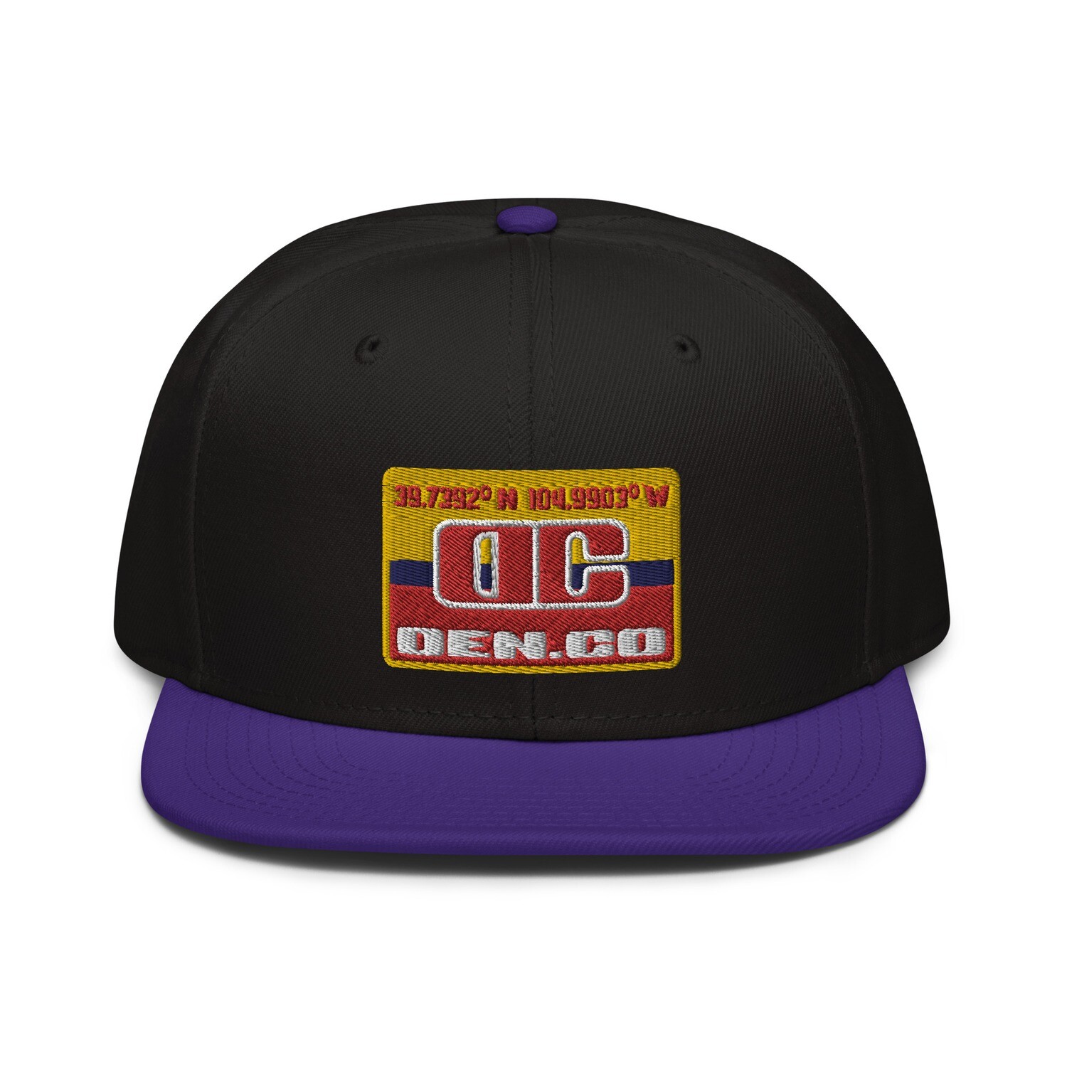 Denver Colorado-Snapback Hat, Color: Purple / Black / Black